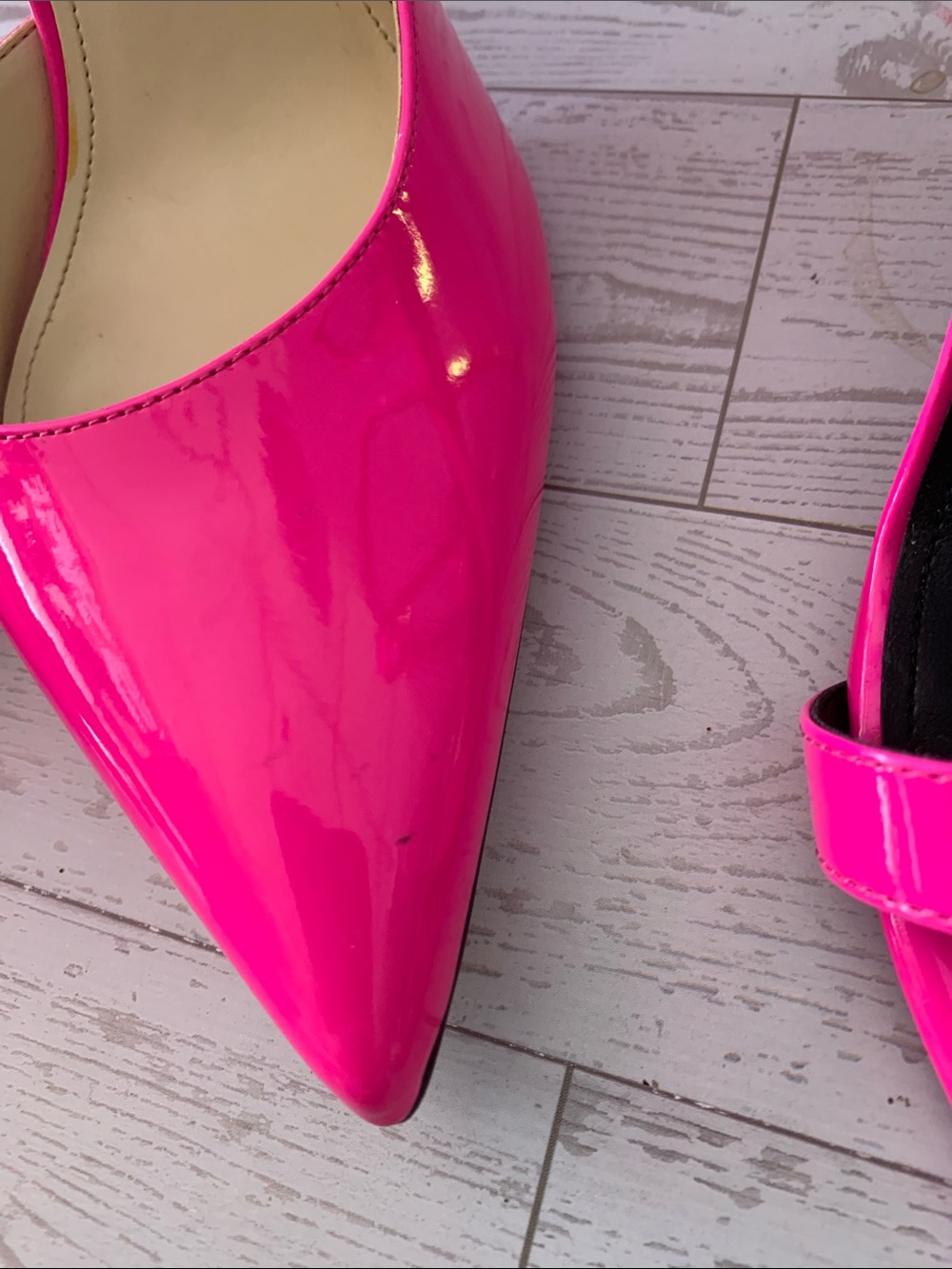2 Nine West shoes Hot Pink Pointy toe Pumps Reina ankle strap Sandals size 9 - Picture 4 of 11